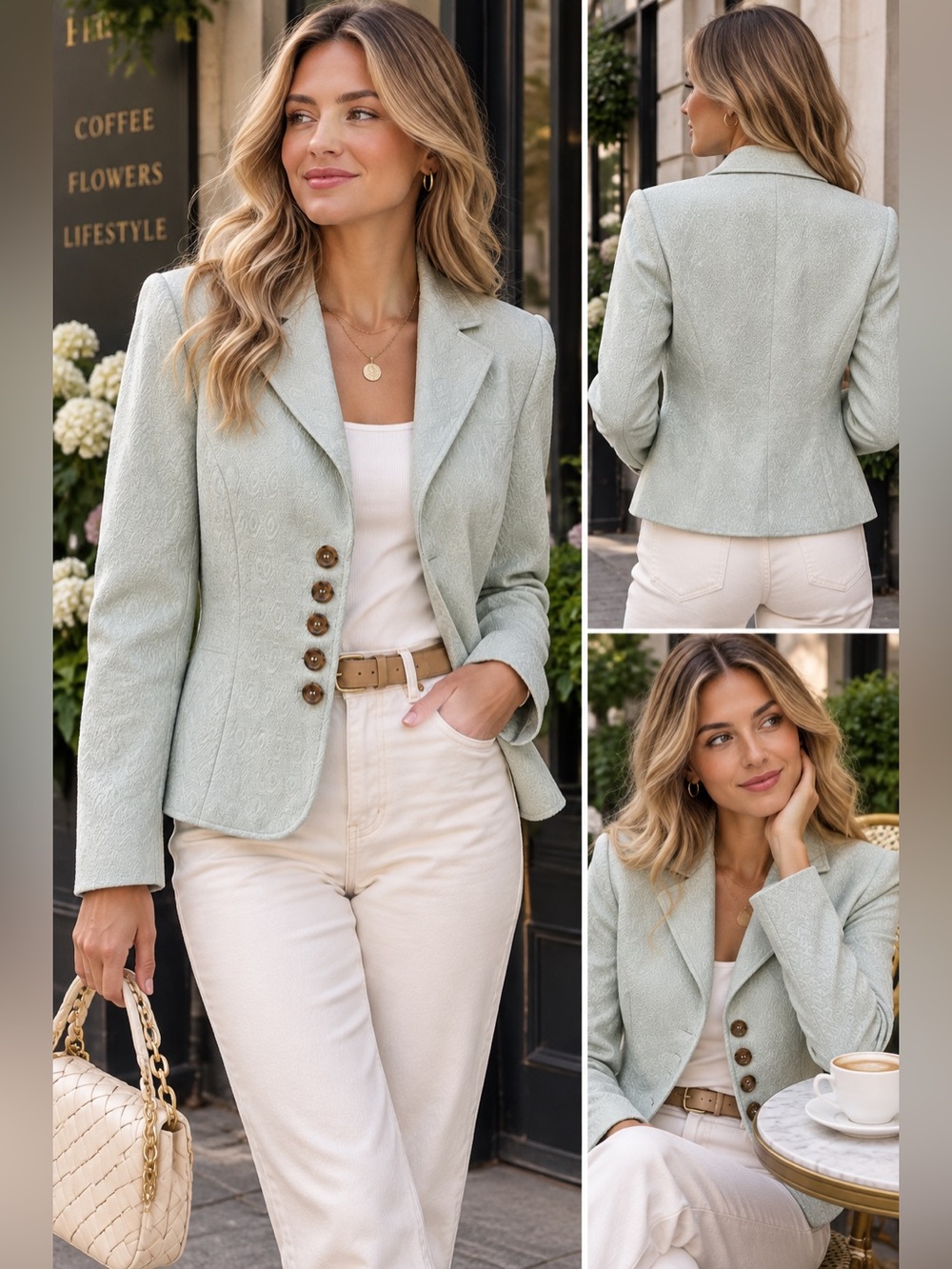 Jones New York Light Sage Tailored Women's Blazer